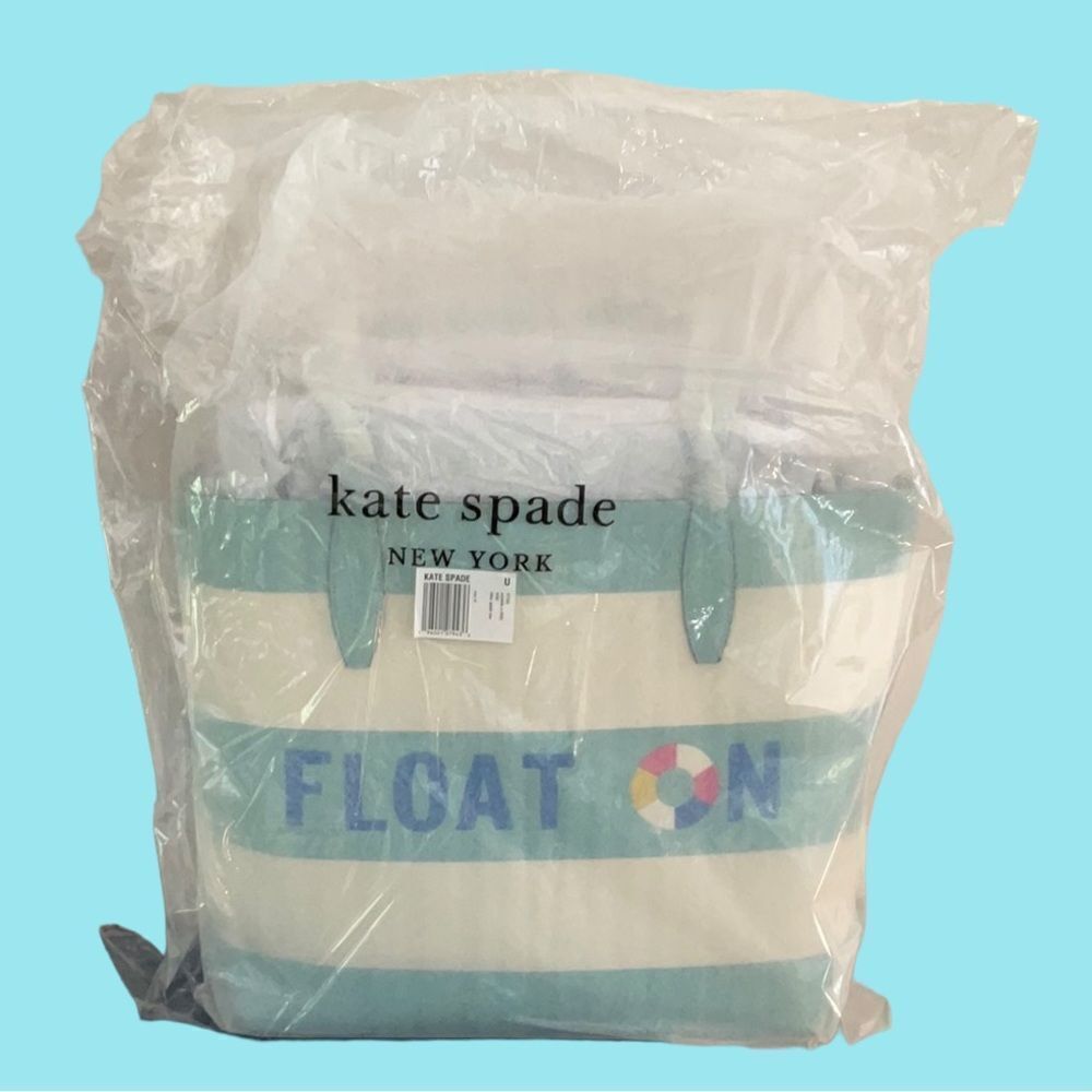 KATE SPADE NWT POOL FLOAT LARGE LEATHER OPEN TOP  TOTE BAG BEACH SUMMER - Picture 12 of 12